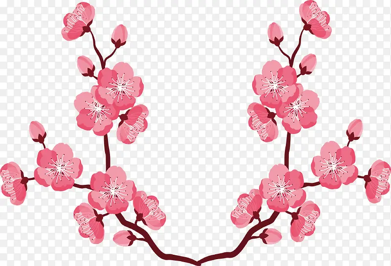 樱花树枝矢量精美图案