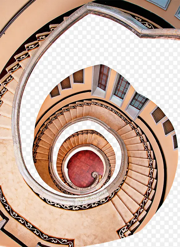 抽象古典室内旋转步梯