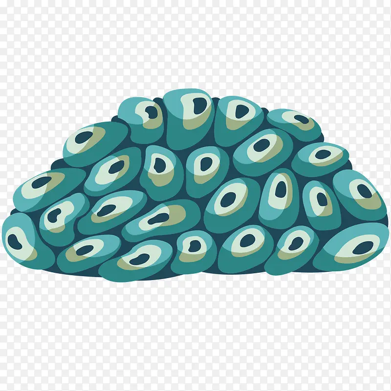 蓝色珊瑚设计插图