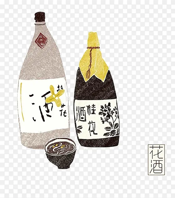 卡通日本清酒