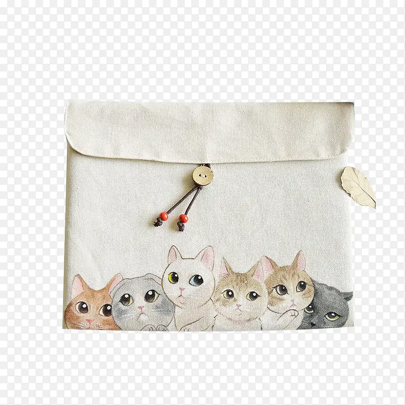 猫咪白色帆布包