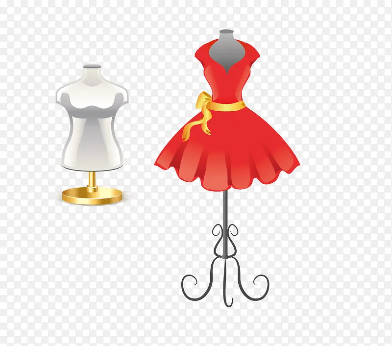 红色的裙子和衣服支架