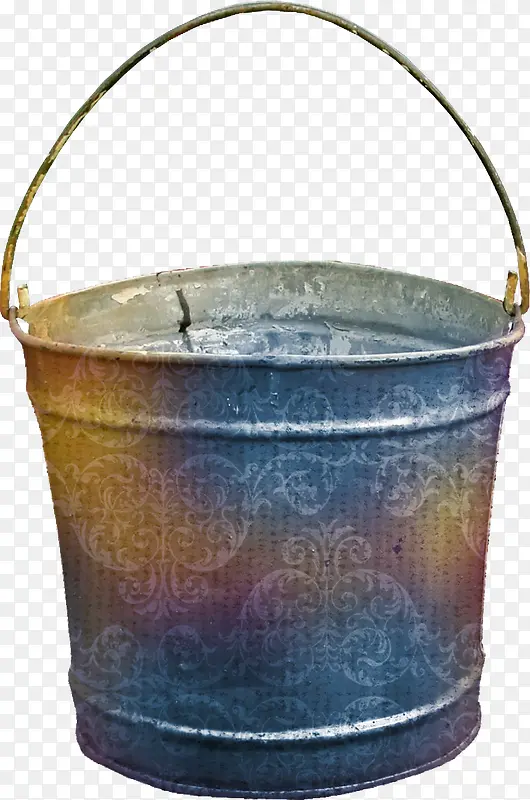 彩色花纹铁桶