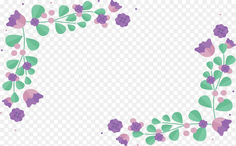 紫色小碎花春天边框