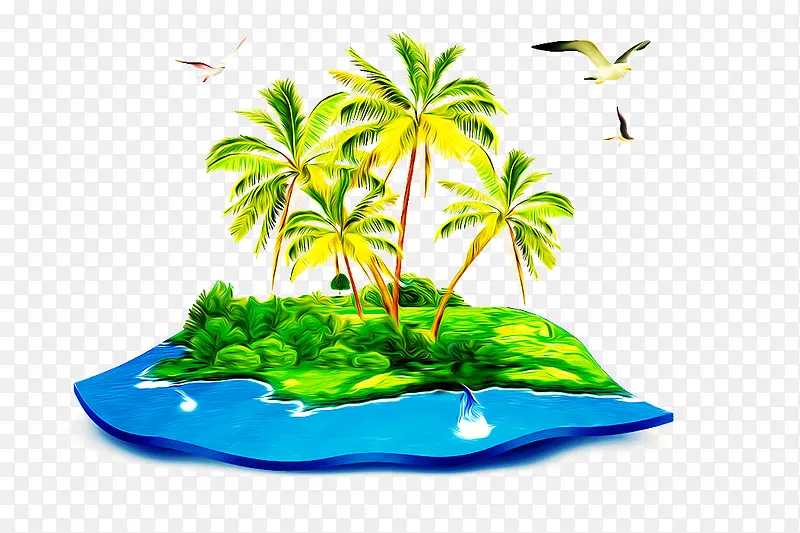 椰树小岛 