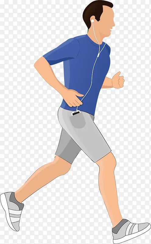 卡通立体跑步男生