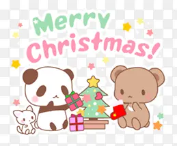 熊和猫和熊猫圣诞节活动图