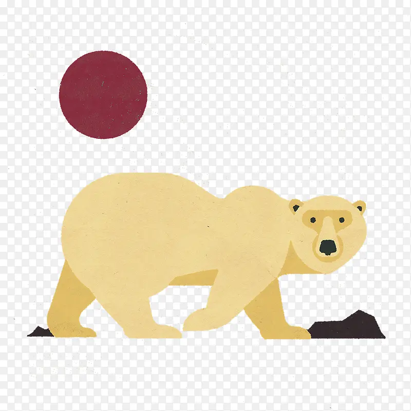 手绘精致北极熊标签