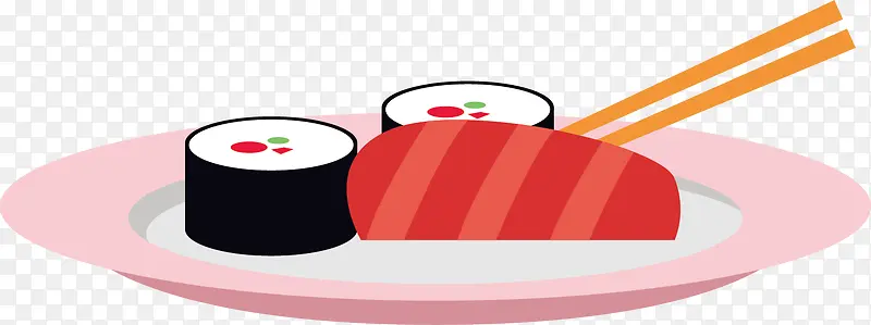 矢量图盘子里的寿司