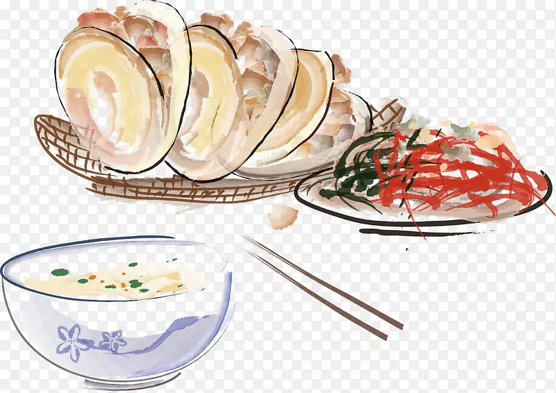 手绘中国菜传统美食
