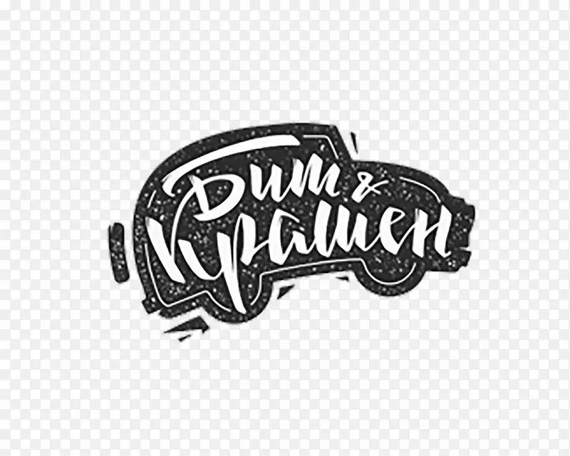 黑白卡通小汽车LOGO