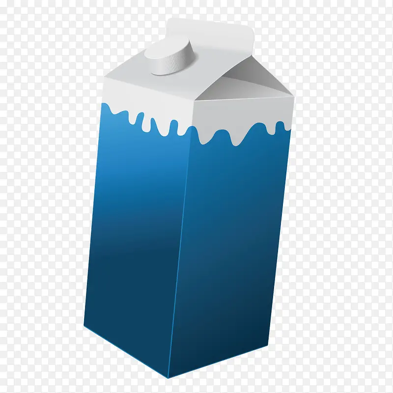 矢量蓝色大瓶牛奶奶盒