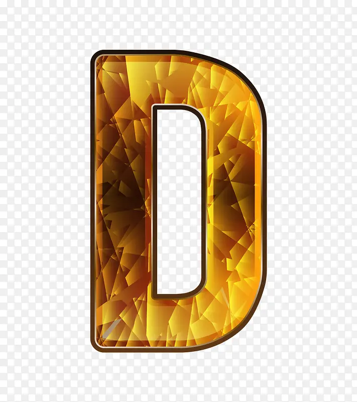 金色碎片英文字母D
