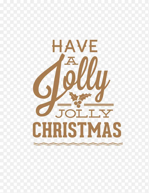 圣诞节棕色字体设计