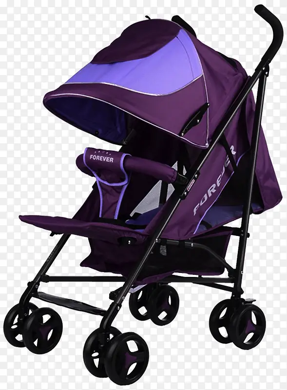 紫色婴儿推车