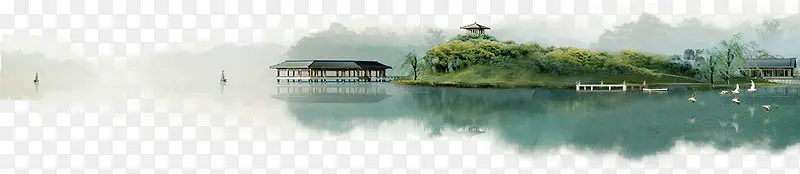 自然景观中国风网站展板