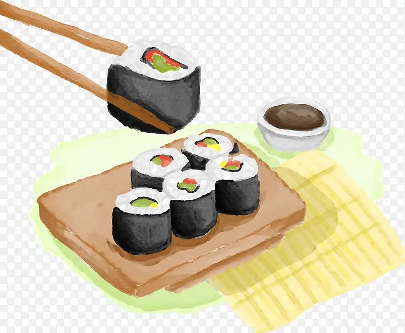 矢量手绘寿司