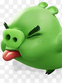 卡通休闲游戏绿色小猪