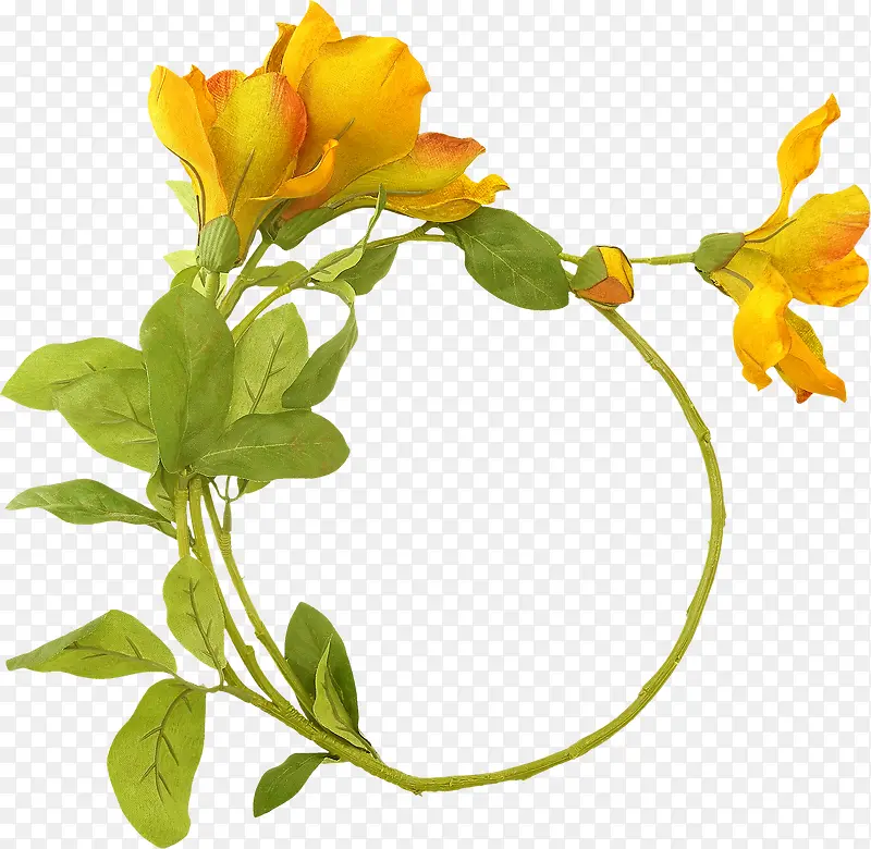 黄色花朵花环