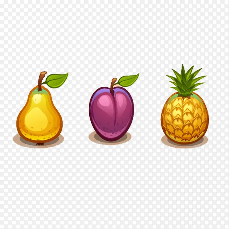 水果图标梨李子菠萝