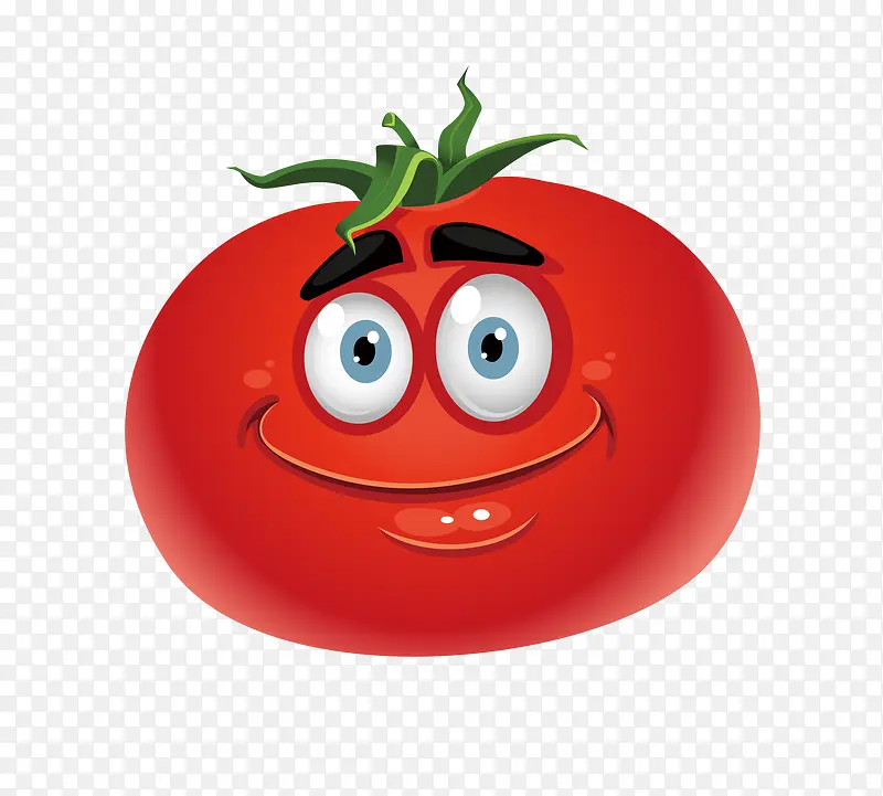 矢量卡通红色番茄表情