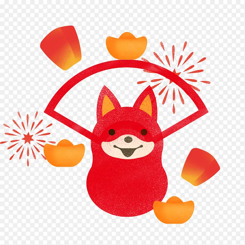 免抠卡通狗年狗狗装饰