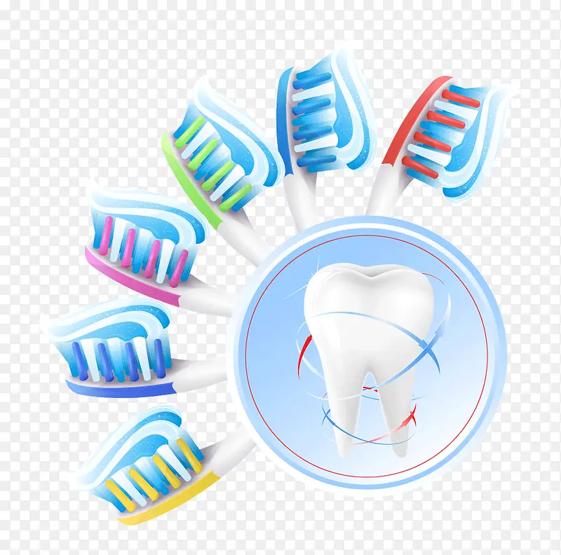 牙刷牙齿健康矢量图