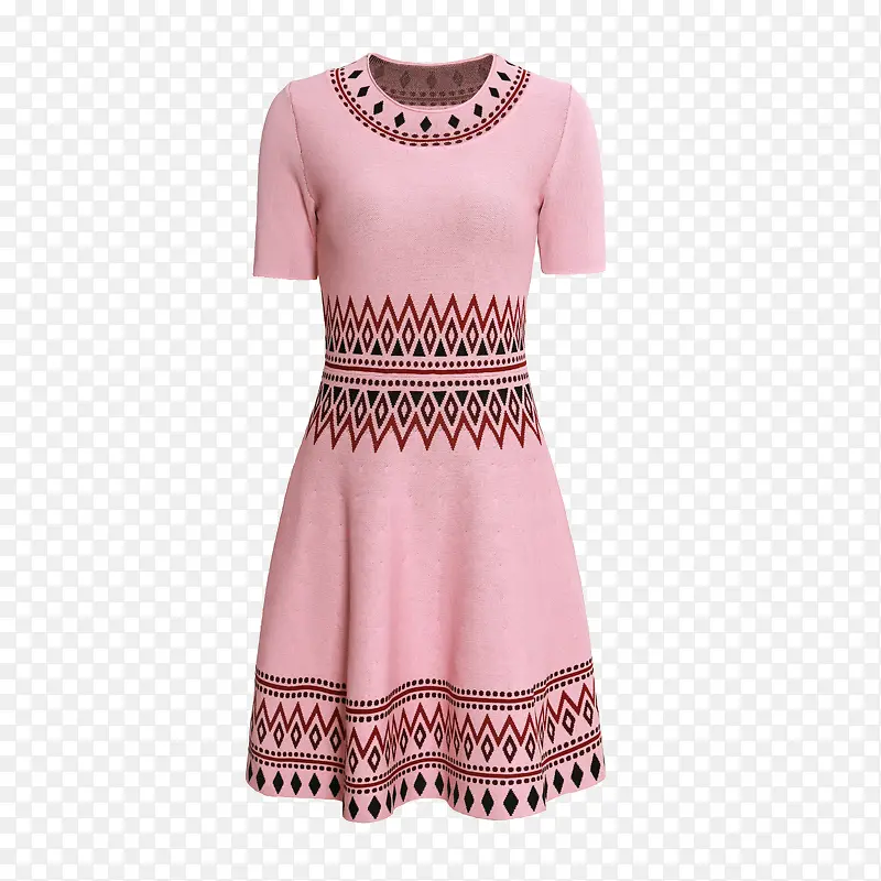 粉色修身裙子