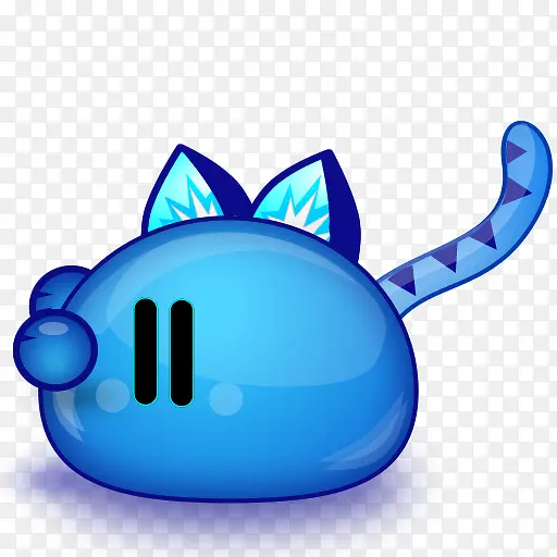 可爱馒头猫蓝色