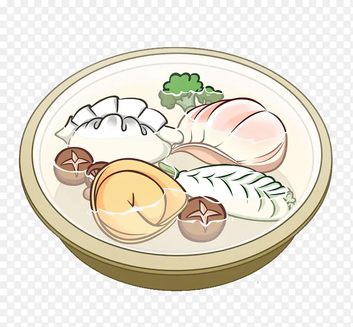 卡通简约美食装饰广告设计饺子