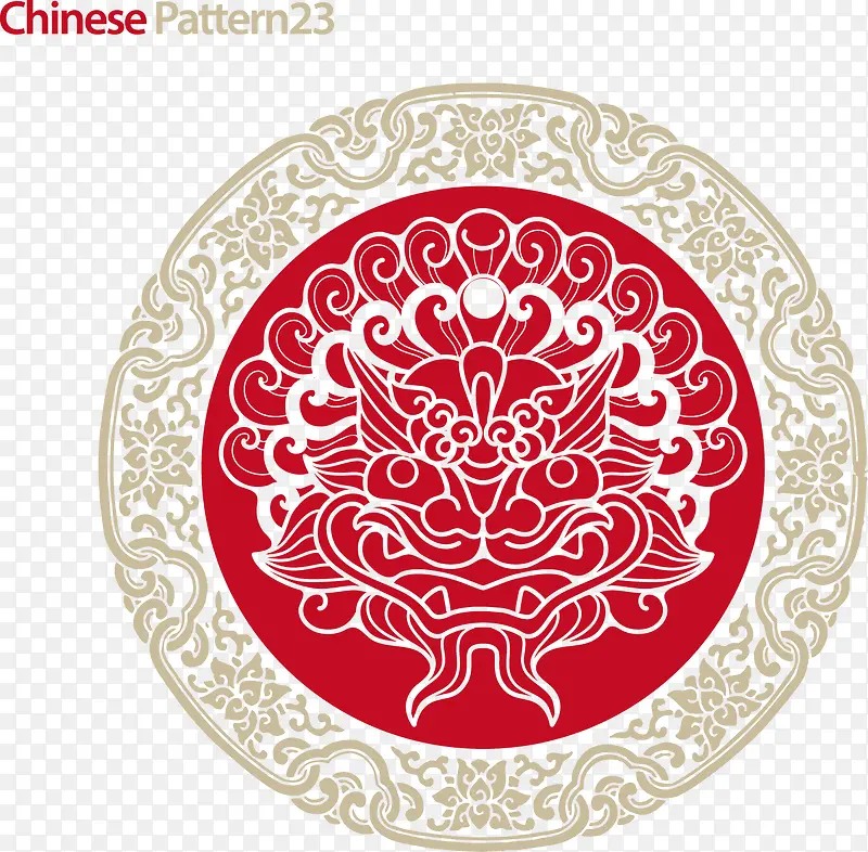 中国春节花纹