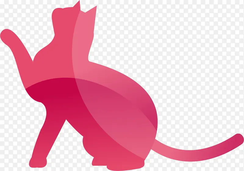 卡通创意粉色猫咪装饰画