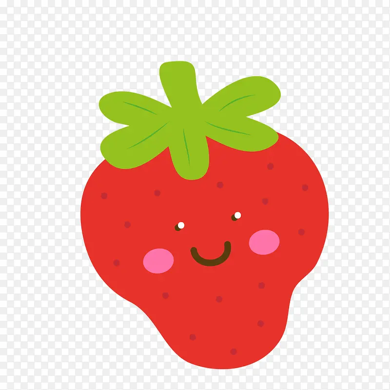 红色草莓水果矢量图