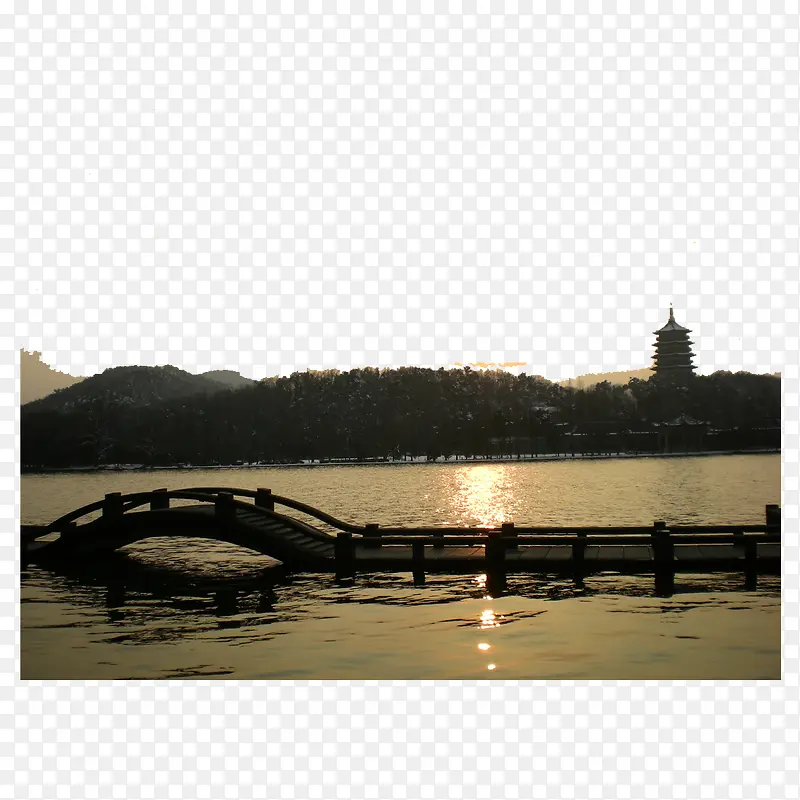 西湖黄昏风景免费图片