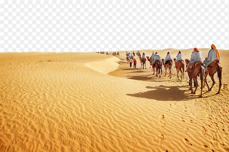 沙漠与骑骆驼的人
