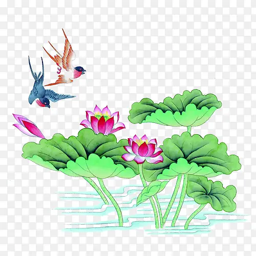 中秋节折页设计素材荷花