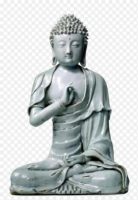现代艺术品白瓷释迦牟尼佛坐像
