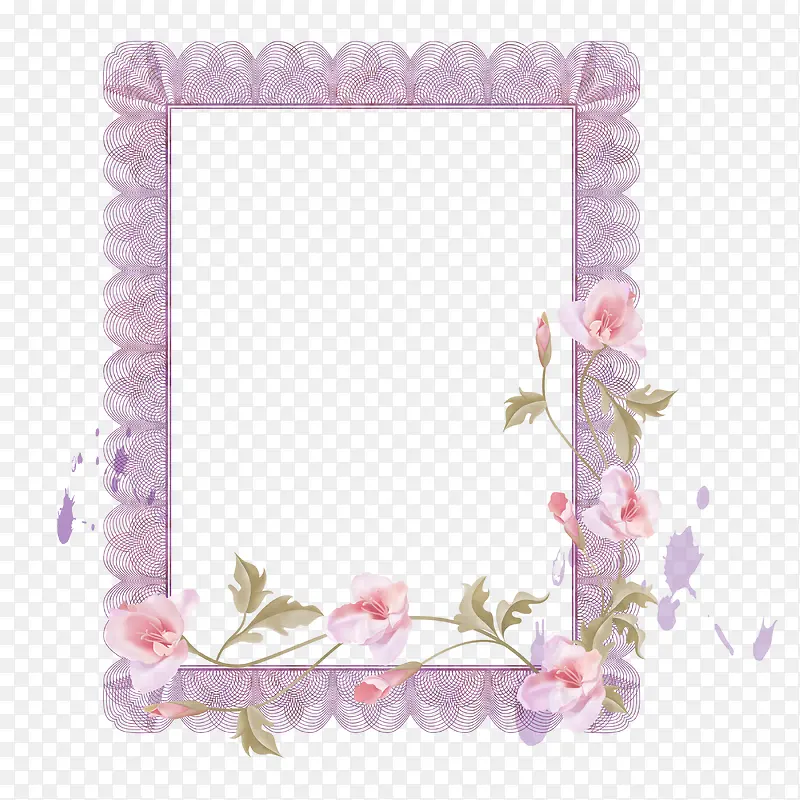 紫色相框装饰图案素材