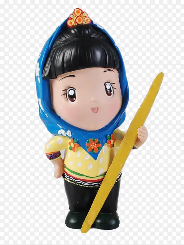 手拿扁担的惠安女孩