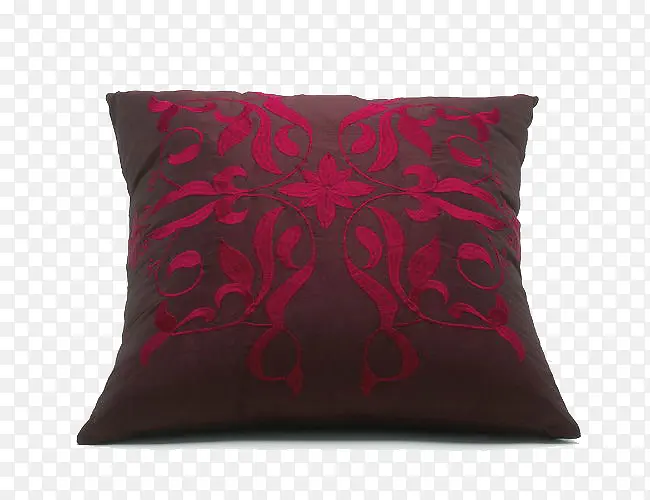 红色花纹抱枕