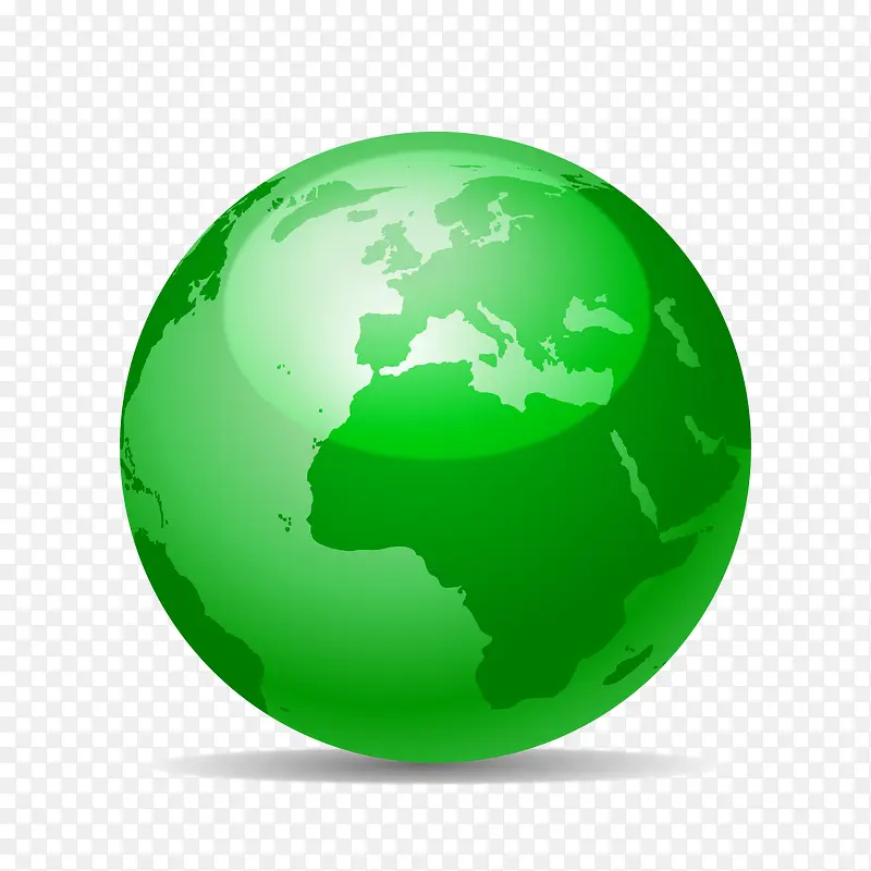 圆形绿色地球矢量图