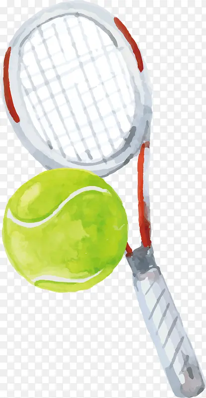 水彩网球矢量图