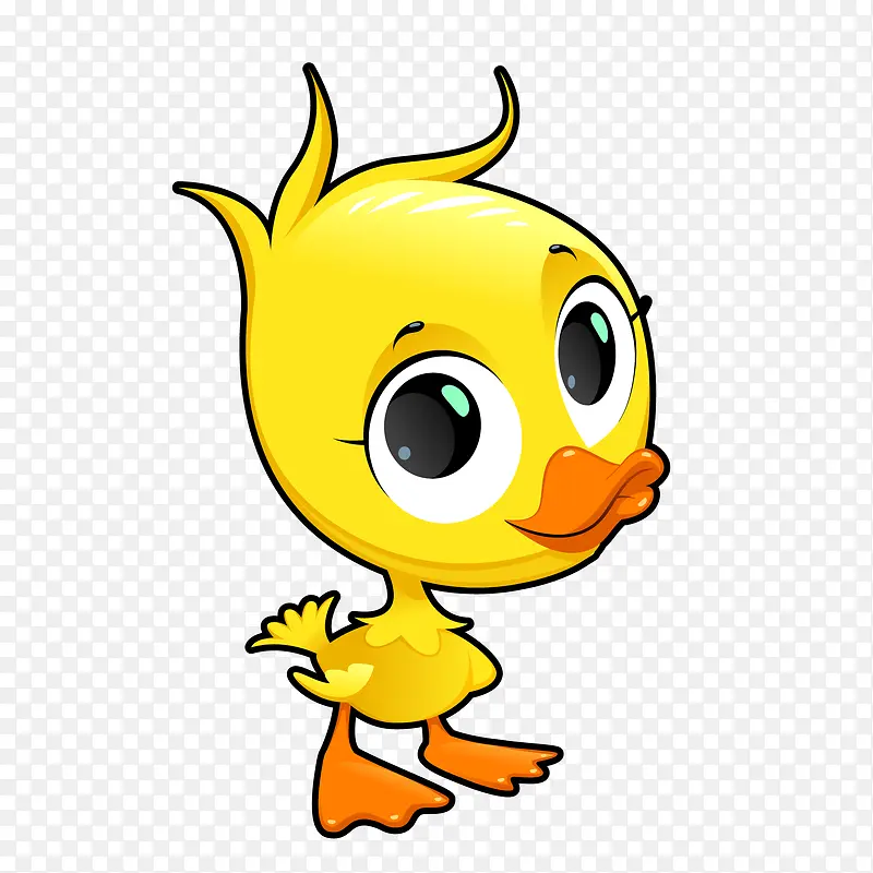 卡通黄色的小鸭子