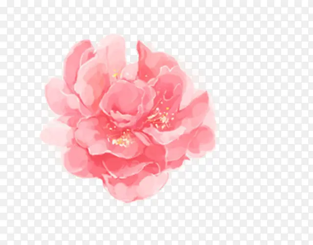 手绘粉红花