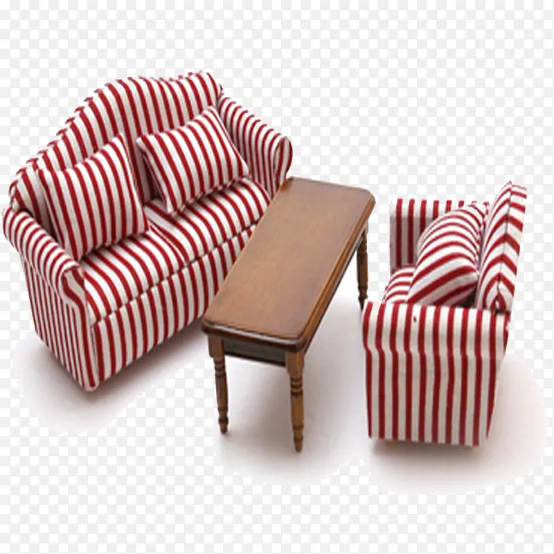 红白条纹沙发
