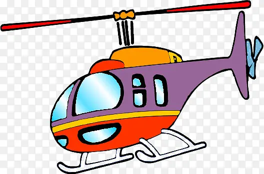 直升飞机卡通图案可爱插画