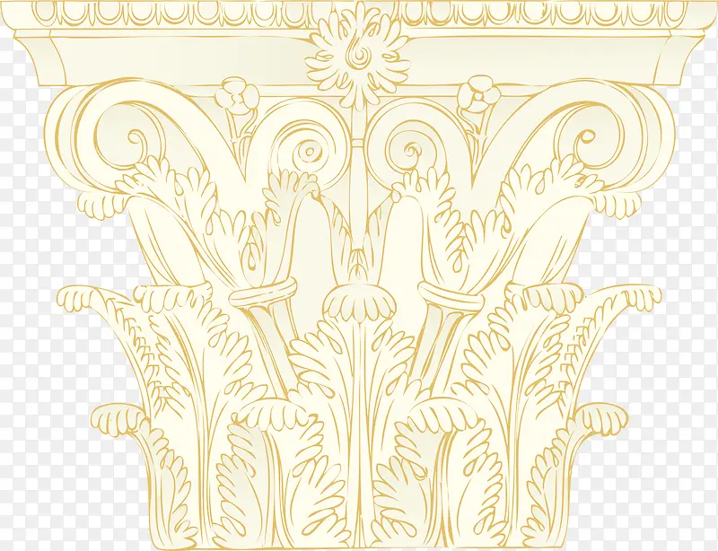 金色欧式罗马柱饰纹
