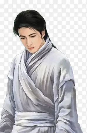 白衣忧郁古风男子