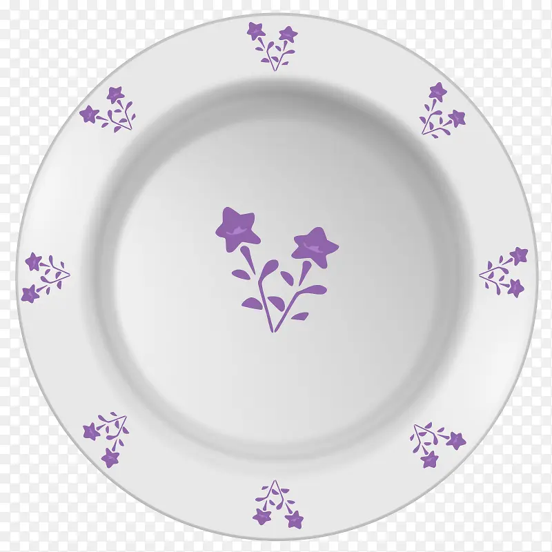 紫色花图案的盘子