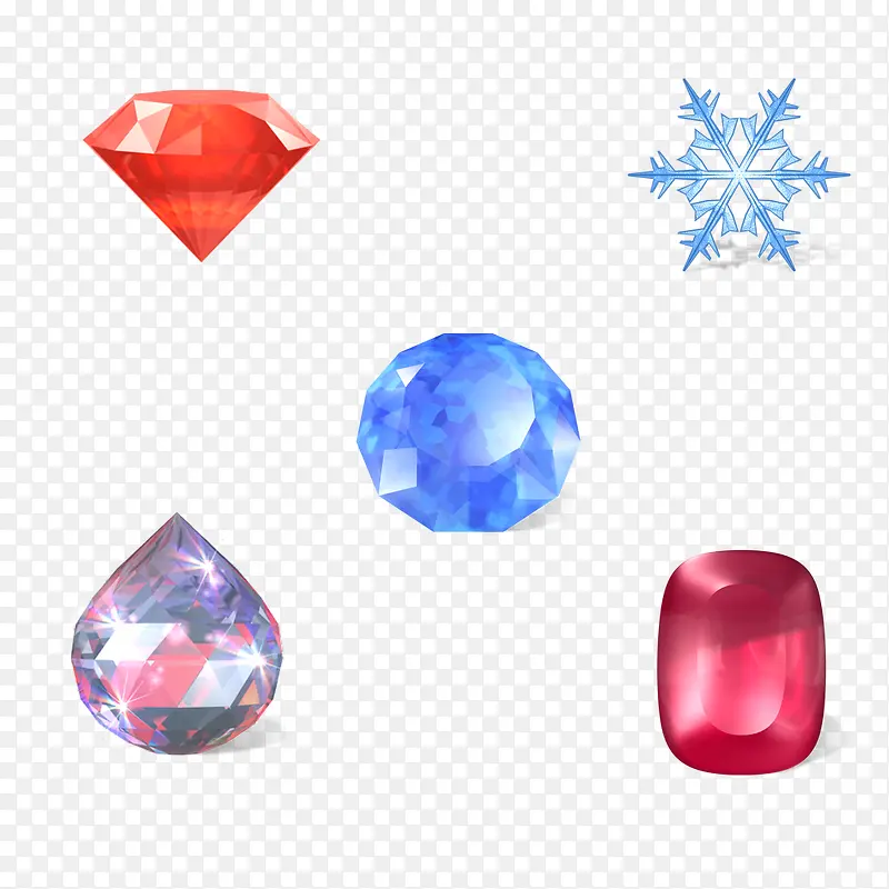 红宝石蓝宝石水晶素材